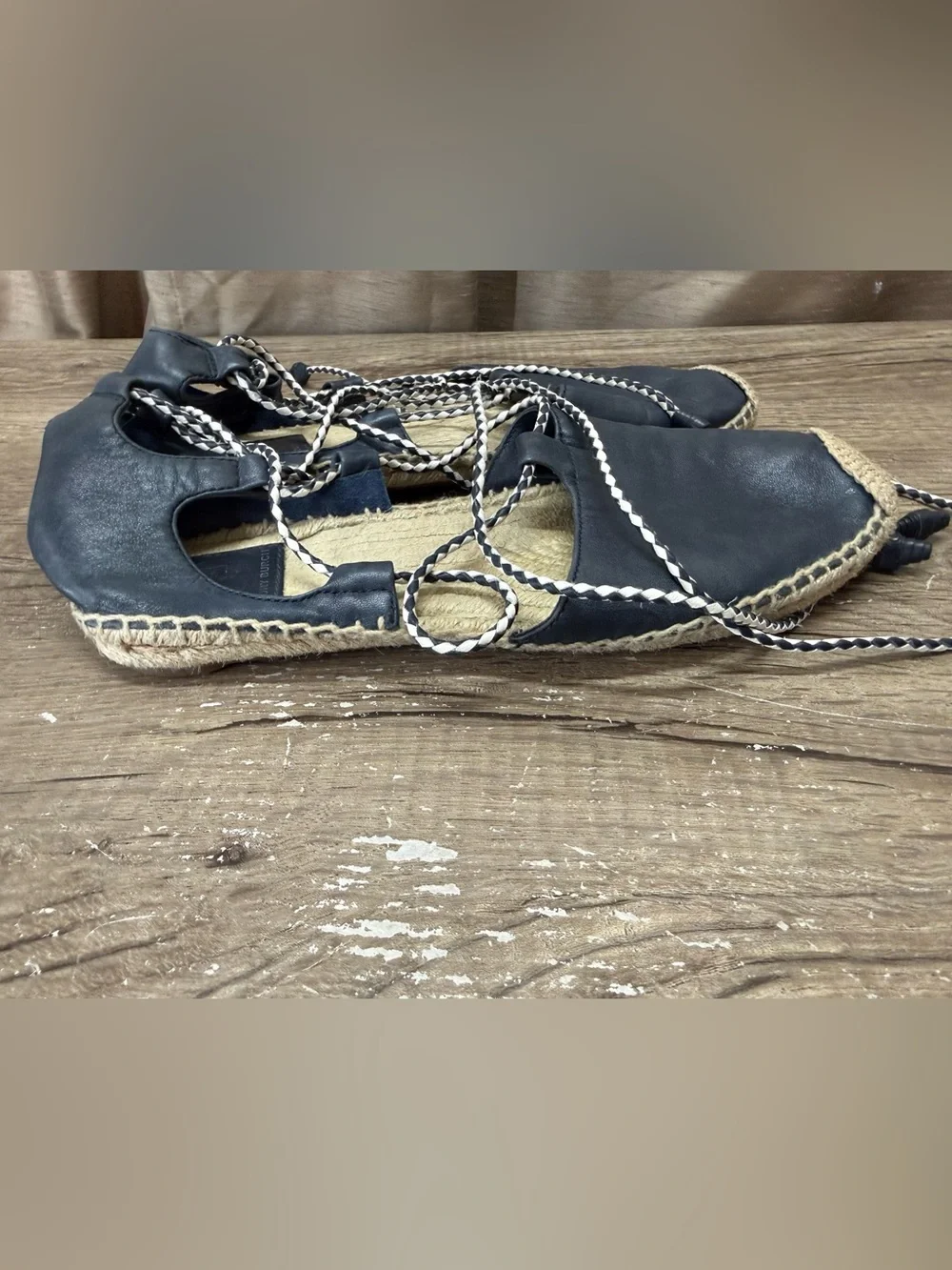 TORY BURCH POSITANO LACE-UP ESPADRILLE BLUE SIZE 10